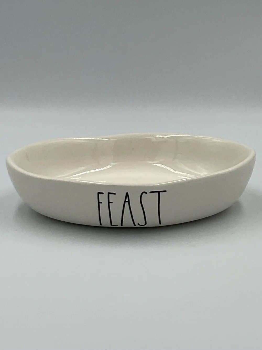 Rae Dunn “FEAST” Small Ceramic Cat/Pet Food Bowl